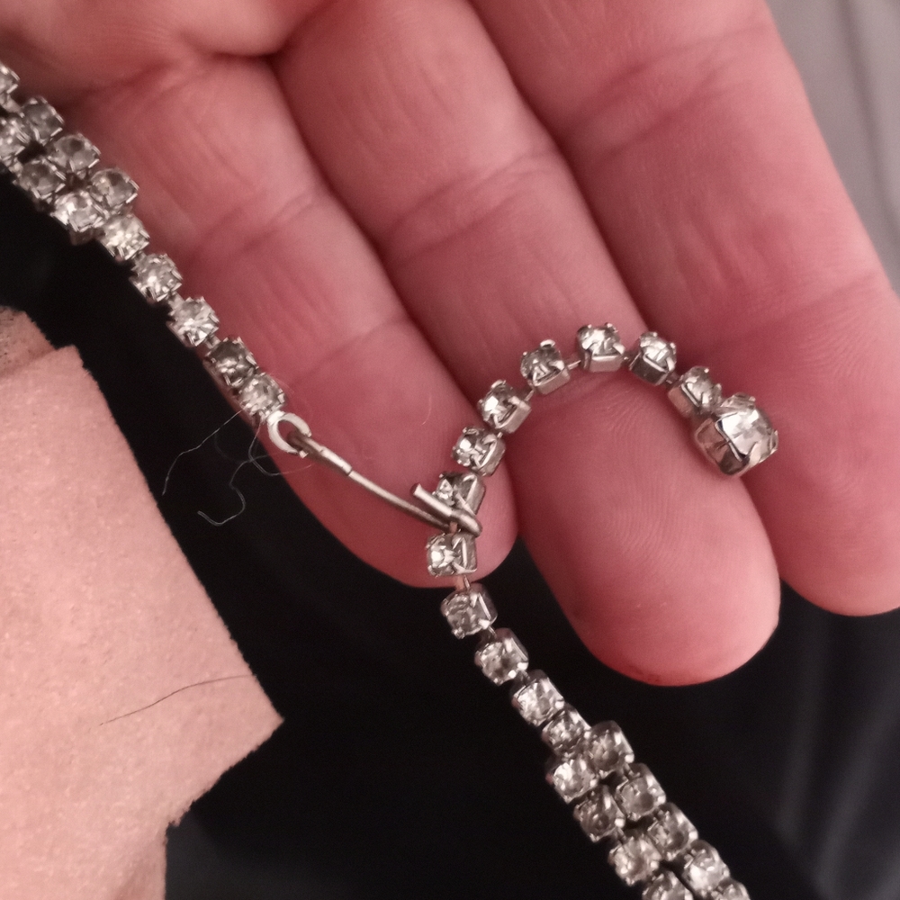 VINTAGE Rhinestone Necklace - Picture 4 of 5